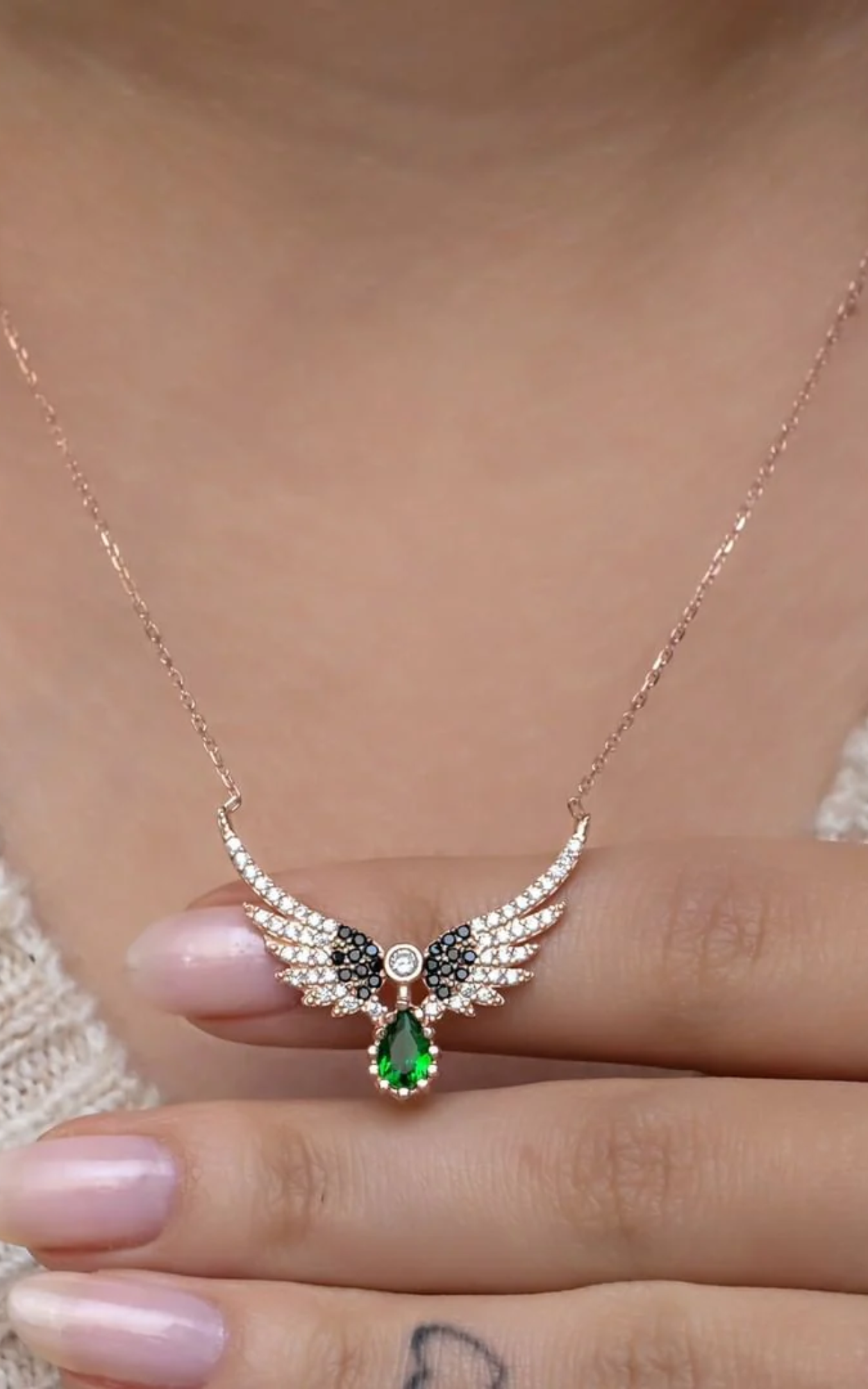 Emerald Wings Necklace