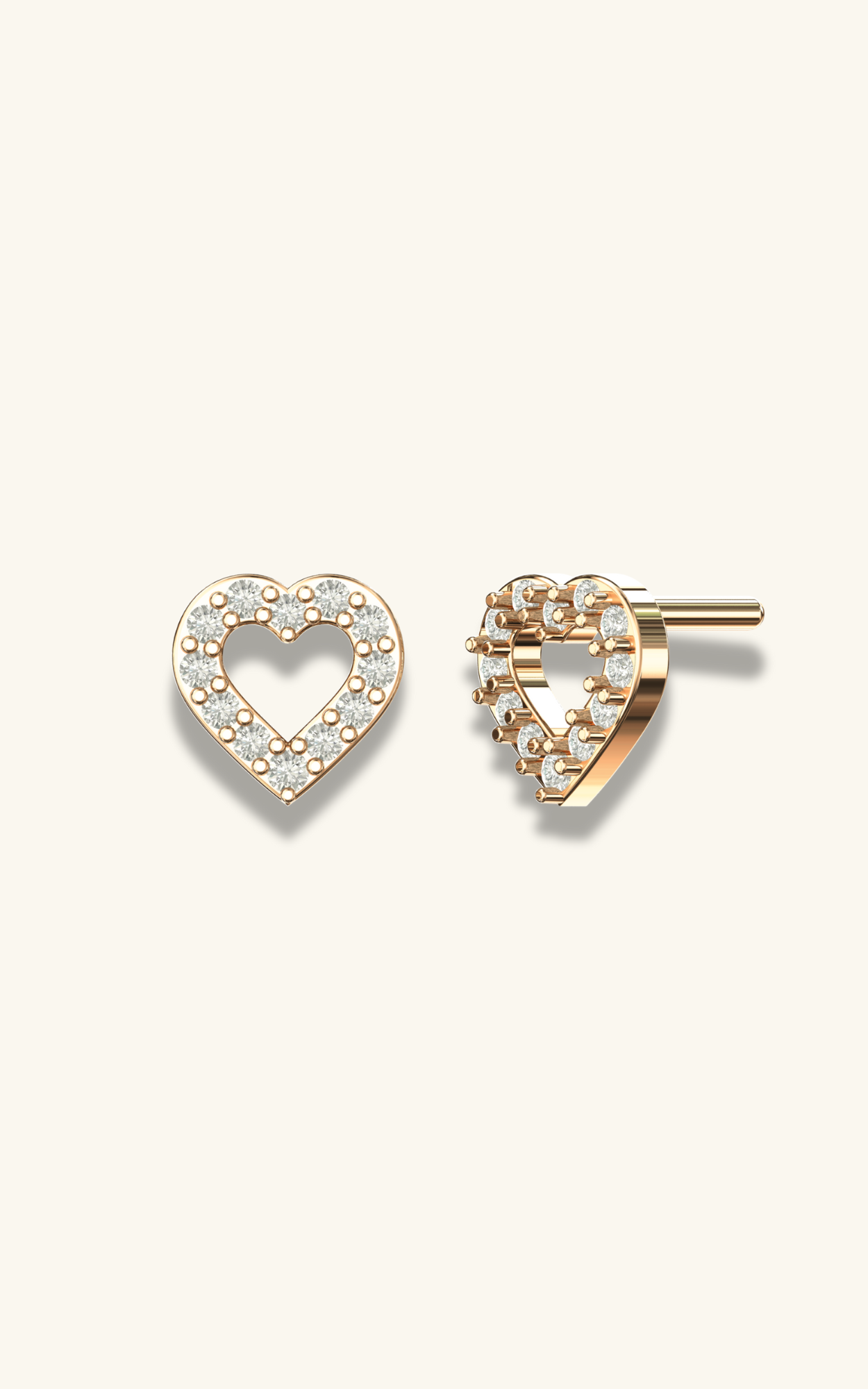 Eternal Spark Heart Studs