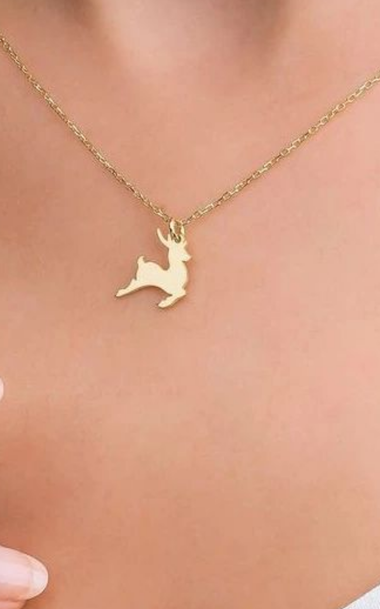 Gold Raindeer necklace