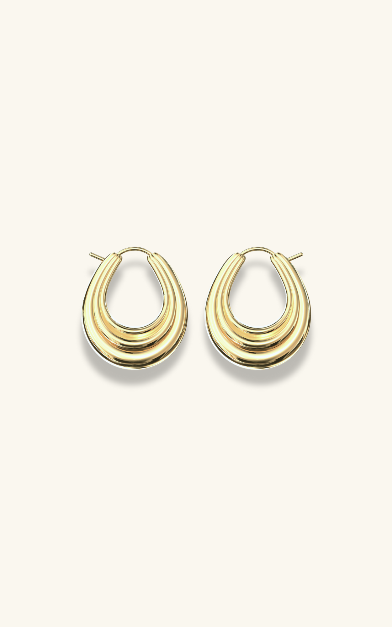 Ribbed Drop Hoop earrings
