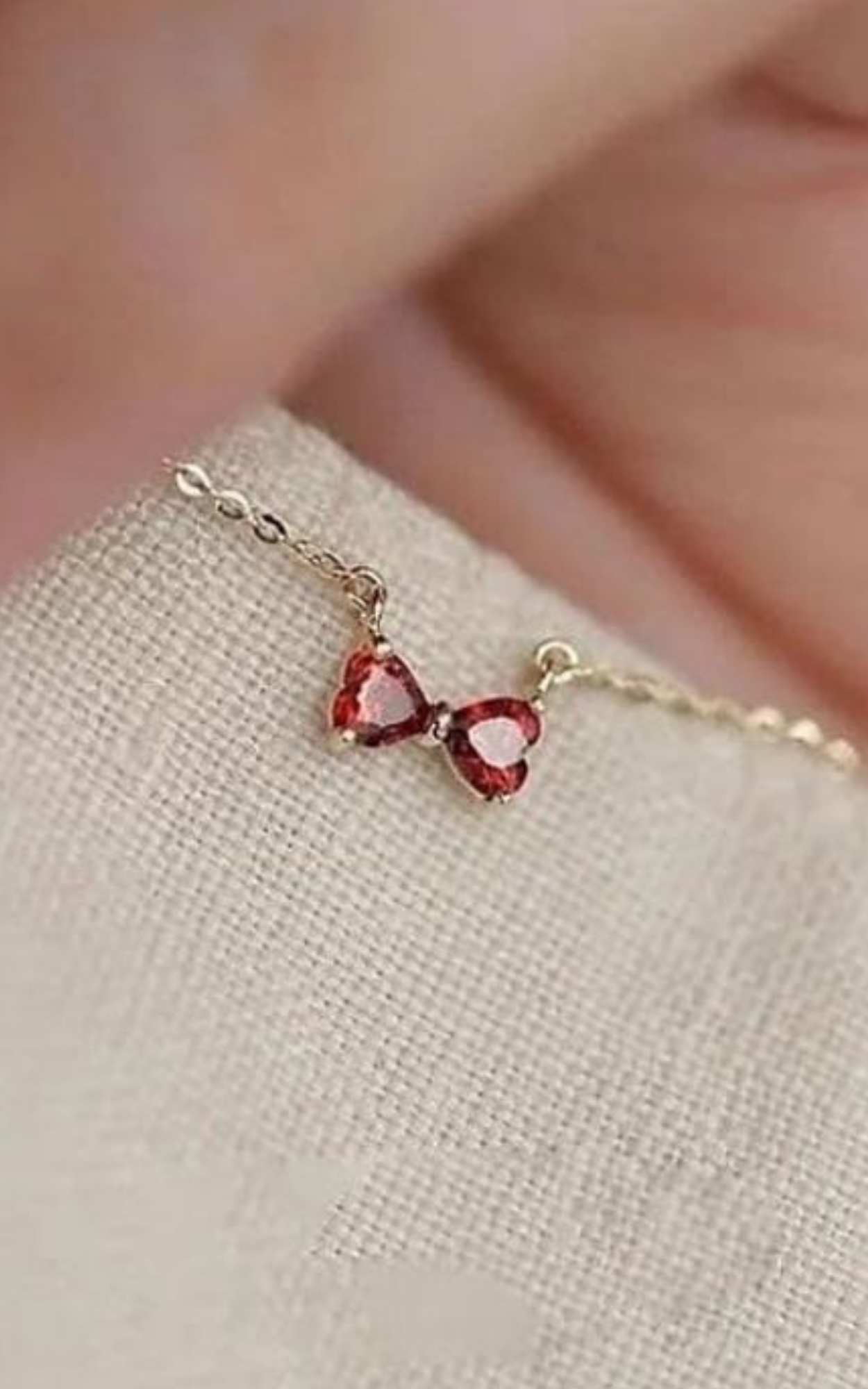 Ruby Bow Necklace