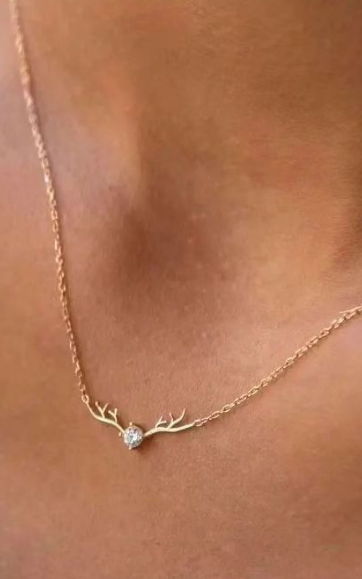 Solitaire Antler Necklace