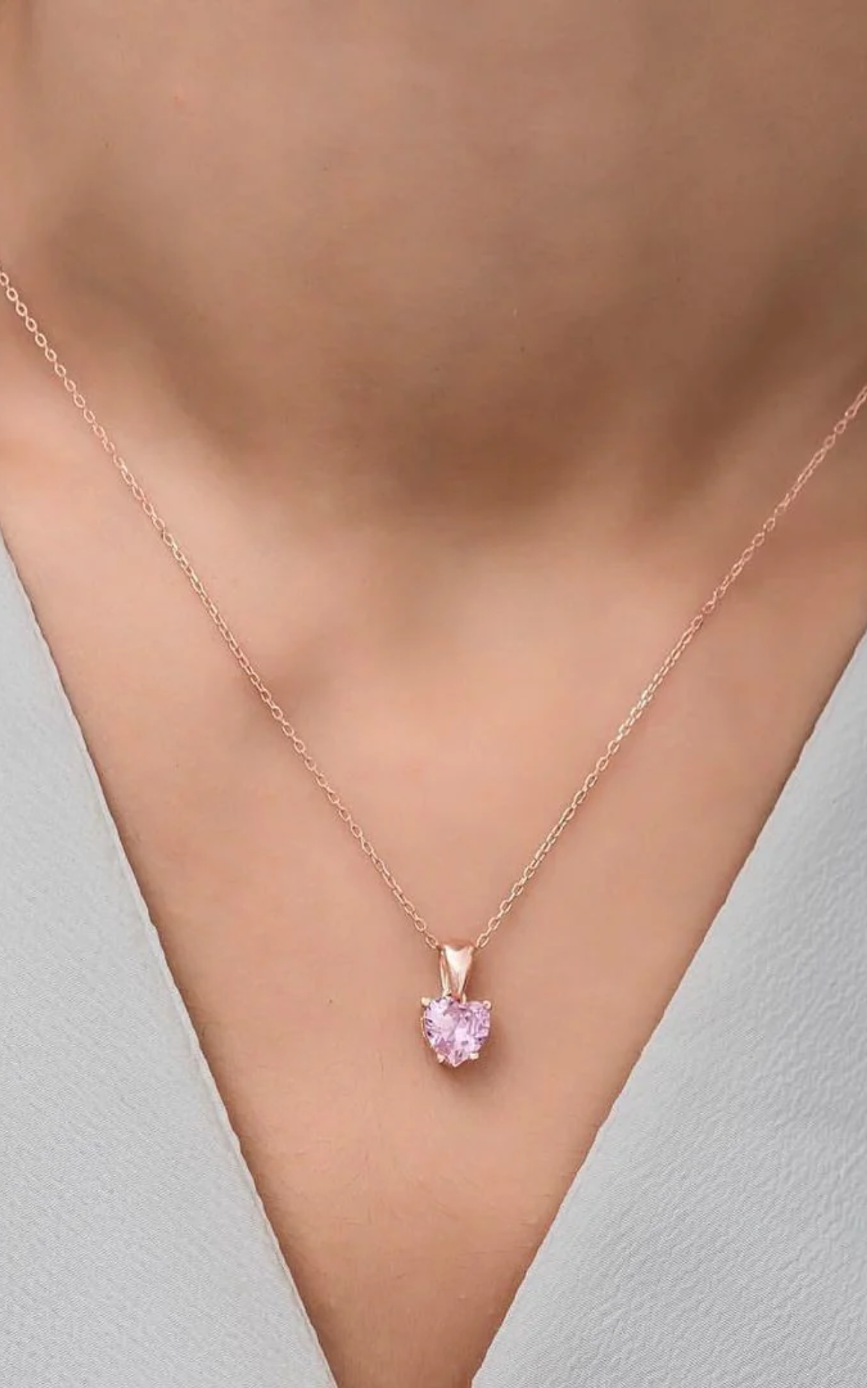 Solitaire Heart Necklace
