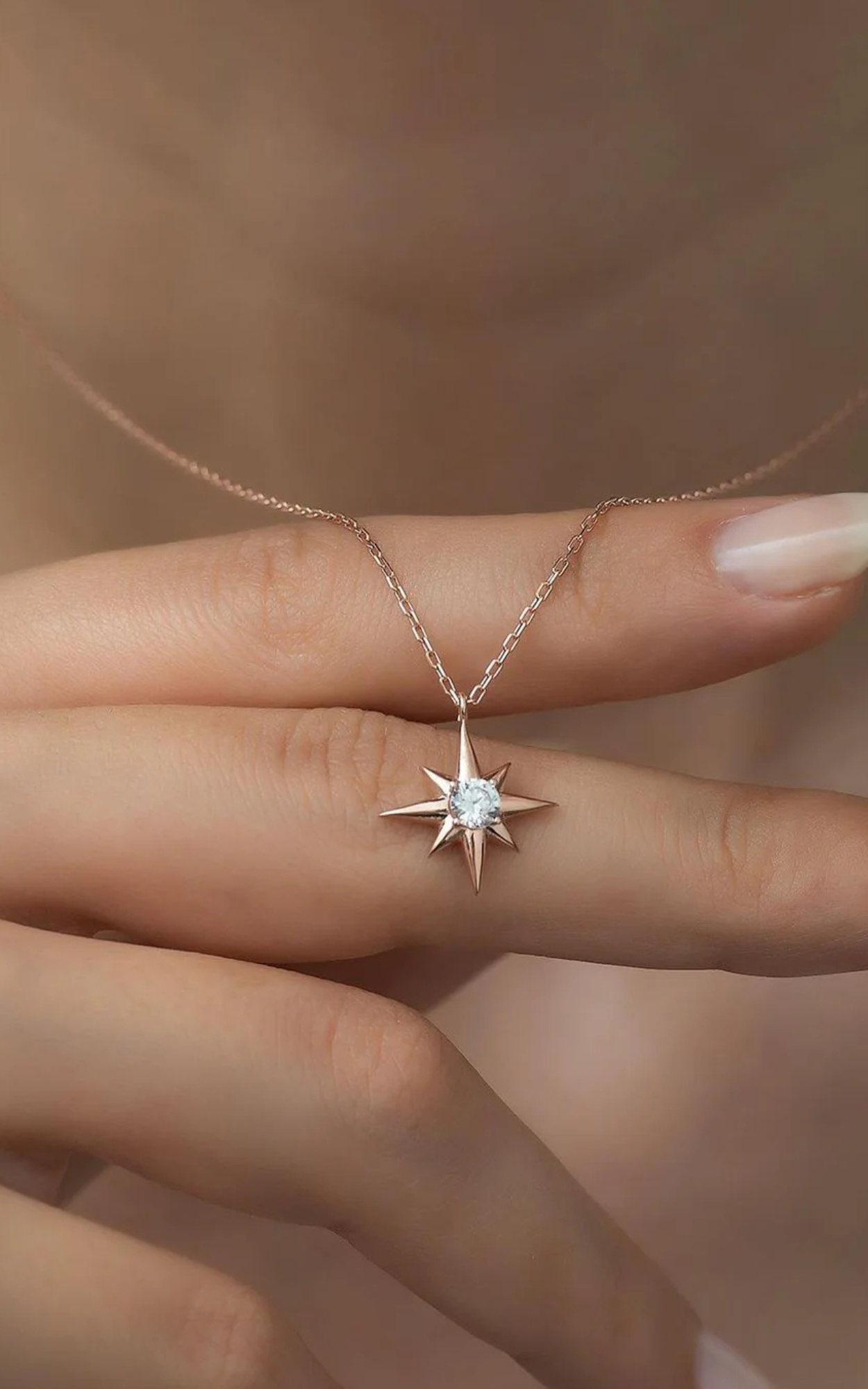Solitaire Star Necklace