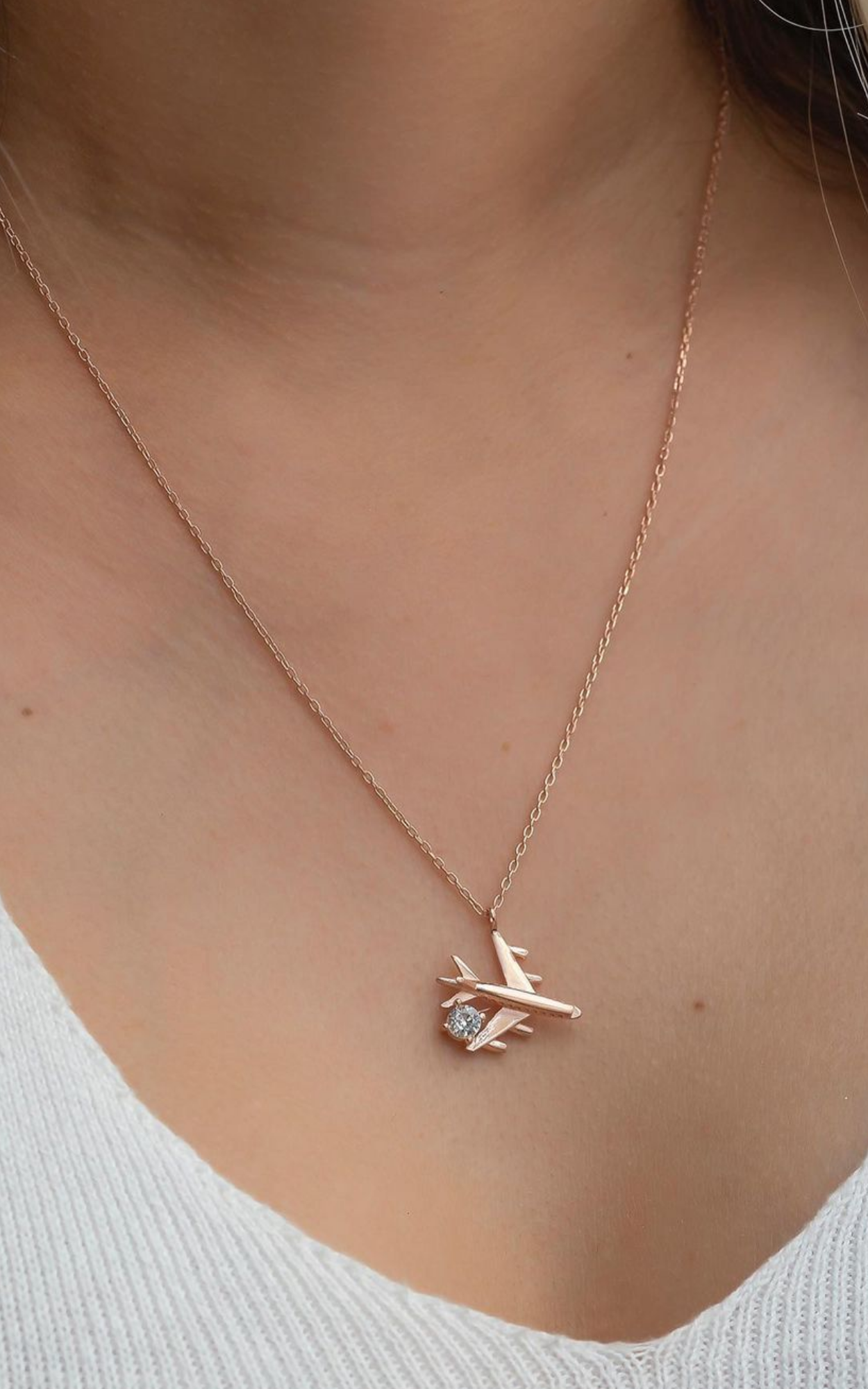 Solitaire Aircraft Necklace