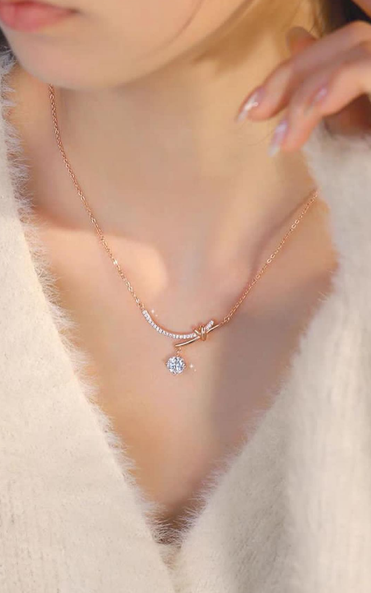 Solitaire Drop Necklace