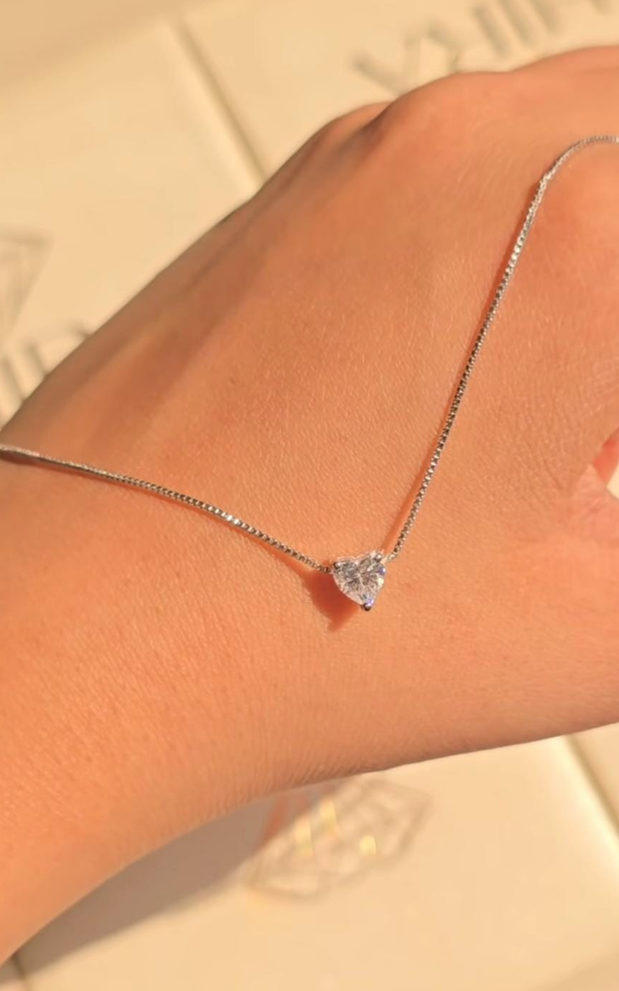 Solitaire Mini Heart Necklace