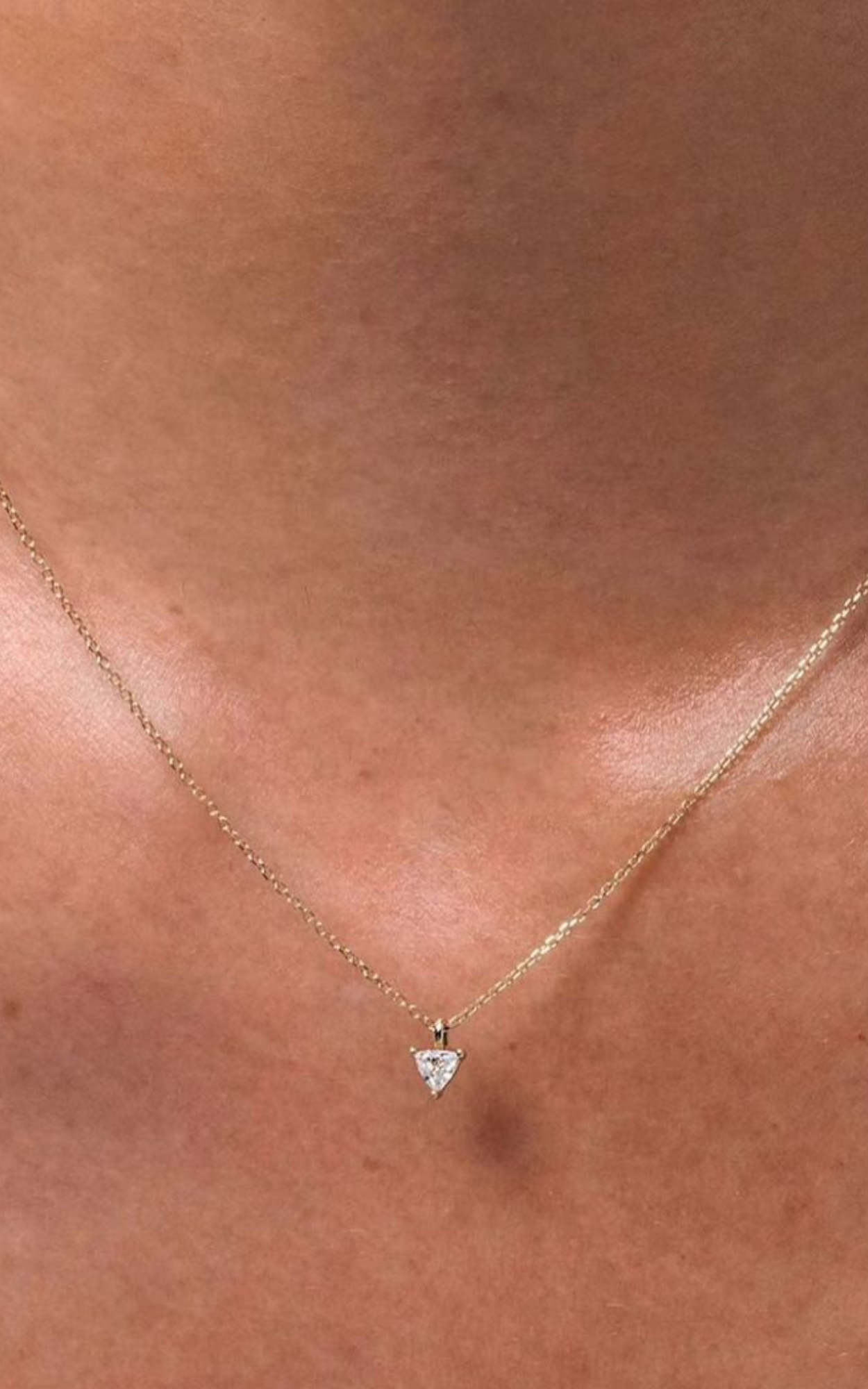 Trillion Cut solitaire Necklace