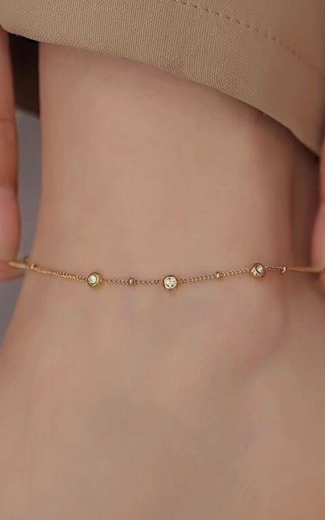 3 Diamond Anklet