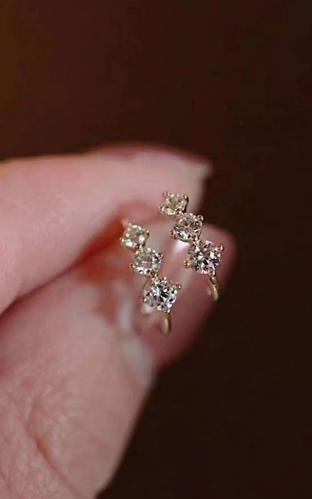 3 Mini diamond Earrings