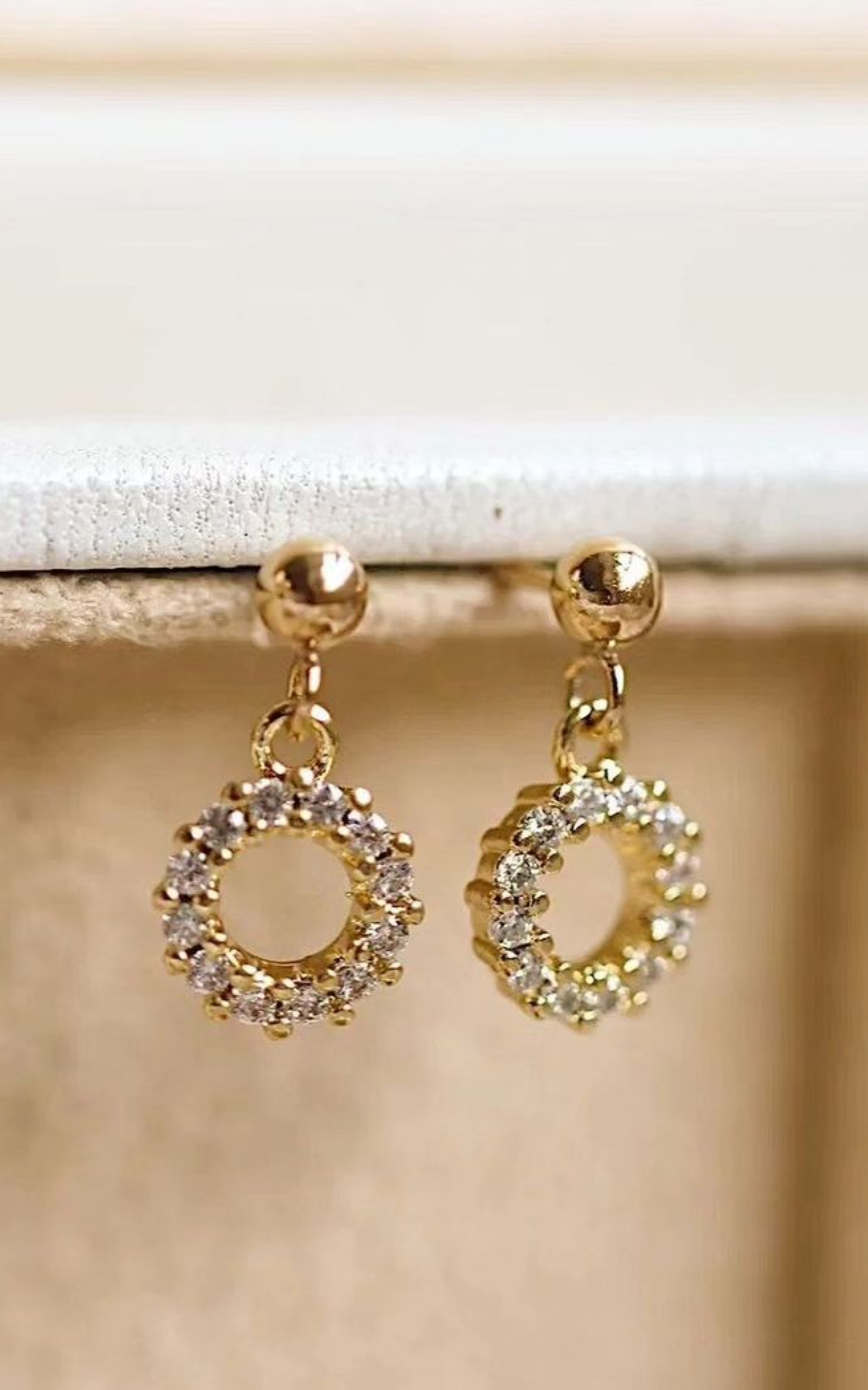 Diamond Round drop Earrings