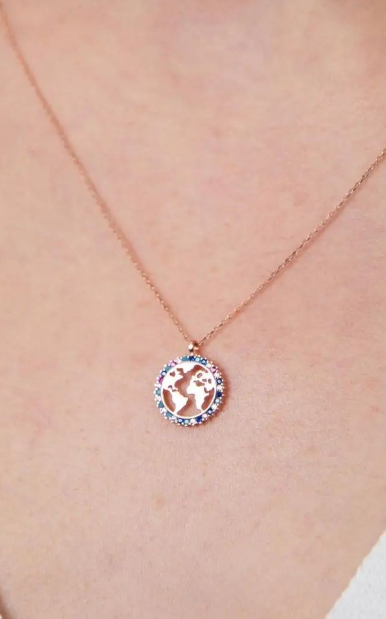 World Map Necklace